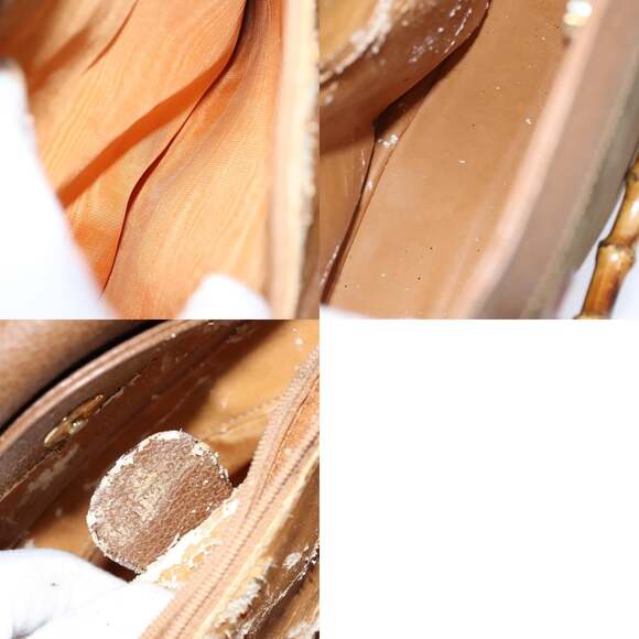 GUCCI Bamboo Hand Bag Suede Brown Gold - Picture 12 of 12